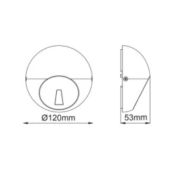 Απλίκα LED SMD εξωτερικού χώρου 4W 230V AC 30Lm δέσμης 18° θερμό φως 3000k σκούρο γκρι IP65