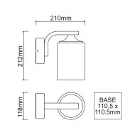 Επίτοιχη απλίκα WALL LUMINAIRE για λαμπτήρες E27 230V AC σκούρο γκρι εξωτερικού χώρου στεγανή IP54