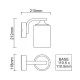 Επίτοιχη απλίκα WALL LUMINAIRE για λαμπτήρες E27 230V AC σκούρο γκρι εξωτερικού χώρου στεγανή IP54