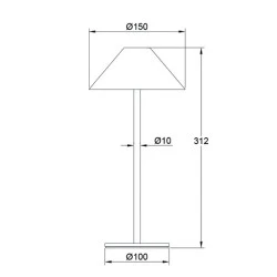 Επιτραπέζιο LED SMD φωτιστικό μπαταρίας LUMINAIRE 3W θερμό φως 3000k 140lm δέσμης 270° IP54