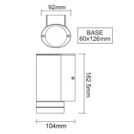Επίτοιχο φωτιστικό απλίκα για λάμπες GU10 WALL LUMINAIRE 230V AC σκούρο γκρι εξωτερικού χώρου IP54