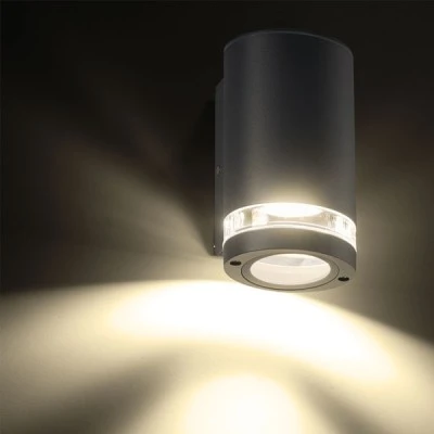 Επίτοιχο φωτιστικό απλίκα για λάμπες GU10 WALL LUMINAIRE 230V AC σκούρο γκρι εξωτερικού χώρου IP54