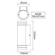 Απλίκα επίτοιχη διπλής κατεύθυνσης WALL LUMINAIRE για λάμπες GU10 εξωτερικού χώρου στεγανή IP54