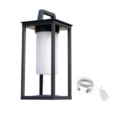 Επιτραπέζιο LED SMD φωτιστικό μπαταρίας 3W θερμό φως 3000k 150lm δέσμης 180° σκούρο γκρι IP54