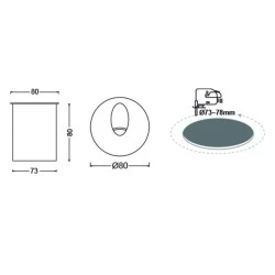 Επίτοιχο LED HP φωτιστικό 3W 230VAC θερμό φως 3000k 55lm σκούρο γκρι 30000h εξωτερικού χώρου IP65