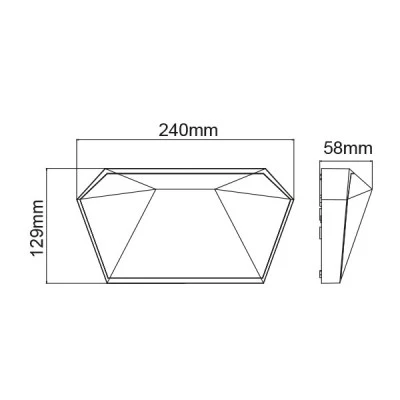 Φωτιστικό LED SMD επίτοιχο 10W 230V AC 3000k θερμό λευκό φως 400lm δέσμης 120° σκούρο γκρι IP65