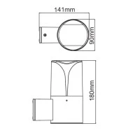 Επίτοιχη απλίκα WALL LUMINAIRE με ντουί E27 230V AC σκούρο γκρι στεγανή IP54 εξωτερικού χώρου