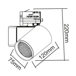 Σποτ ράγας LED LISOR 20W 230V AC ενδιάμεσο φως 4000k 2100lm δέσμης 38° 4 καλωδίων 30000h