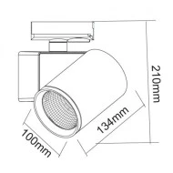 Σποτ ράγας LED LISOR 40W 230V AC ενδιάμεσο φως 4000k 4200lm δέσμης 38° μαύρο 2 καλωδίων 30000h