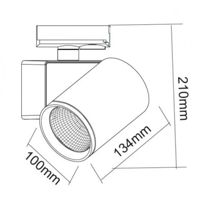 Σποτ ράγας LED LISOR 40W 230V AC θερμό φως 3000k 4000lm δέσμης 38° 2 καλωδίων 30000h