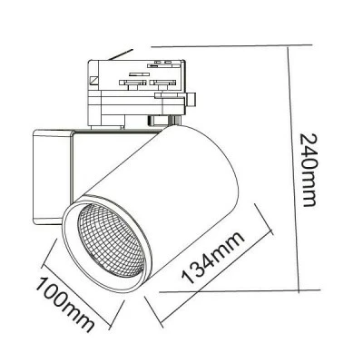 Σποτ ράγας LED LISOR 40W 230V AC θερμό φως 3000k 4000lm δέσμης 38° 4 καλωδίων διάρκειας 30000h Σποτ ράγας LED LISOR 40W 230V AC θερμό φως 3000k 4000lm δέσμης 38° 4 καλωδίων διάρκειας 30000h