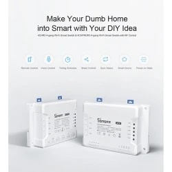 Έξυπνος ενδιάμεσος διακόπτης SONOFF 4CHR3 Wi-Fi Smart Switch DIY Four Way 4 Gang 4 Output Channel
