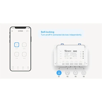 Έξυπνος ενδιάμεσος διακόπτης SONOFF 4CHR3 Wi-Fi Smart Switch DIY Four Way 4 Gang 4 Output Channel