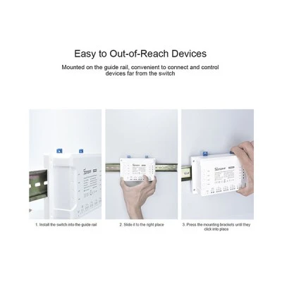 Έξυπνος διακόπτης SONOFF 4CHPROR3 Wi-Fi Smart Switch DIY Four Way 4 Gang & RF Control - 4 Output Channel