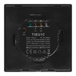 Μαύρος μονός διακόπτης SONOFF T3EU1C-TX-EU-R2 Wi-Fi Smart Wall Touch Button Switch