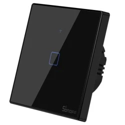 Μαύρος μονός διακόπτης SONOFF T3EU1C-TX-EU-R2 Wi-Fi Smart Wall Touch Button Switch