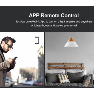 Μαύρος μονός διακόπτης SONOFF T3EU1C-TX-EU-R2 Wi-Fi Smart Wall Touch Button Switch