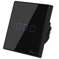 Τριπλός μαύρος διακόπτης SONOFF T3EU3C-TX-EU-R2 με Wi-Fi Smart Wall Touch Button Switch IP20