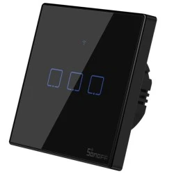Τριπλός μαύρος διακόπτης SONOFF T3EU3C-TX-EU-R2 με Wi-Fi Smart Wall Touch Button Switch IP20