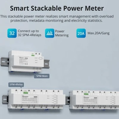 Sonoff Smart μονάδα 4x ρελέ για μονάδα παρακολούθησης ισχύος - (SPM-4RELAY) Sonoff Smart μονάδα 4x ρελέ για μονάδα παρακολούθησης ισχύος - (SPM-4RELAY)