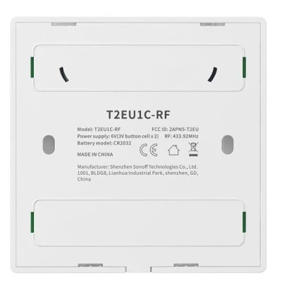 Διακόπτης τοίχου μονός SONOFF T2EU1C-RF Wi-Fi Smart Wall Touch Button Switch 1 Way RF Series