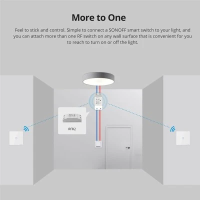 Διακόπτης τοίχου μονός SONOFF T2EU1C-RF Wi-Fi Smart Wall Touch Button Switch 1 Way RF Series