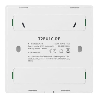 Διακόπτης τοίχου διπλός SONOFF T2EU2C-RF Wi-Fi Smart Wall Touch Button Switch 2 Way RF Series