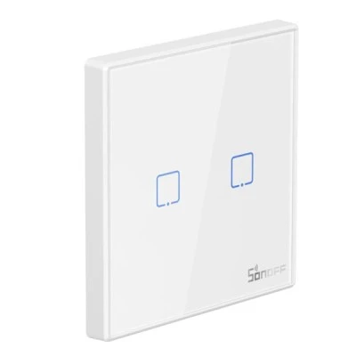 Διακόπτης τοίχου διπλός SONOFF T2EU2C-RF Wi-Fi Smart Wall Touch Button Switch 2 Way RF Series