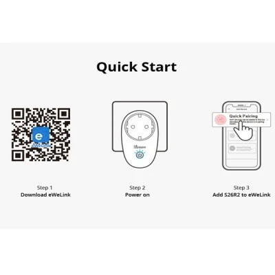 Smart πρίζα σούκο SONOFF S26R2TPF-GR Smart Plug Sonoff S26R2TPF-GR Wi-Fi 16A/4000W