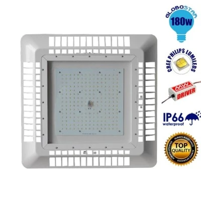 GloboStar® 115091 Φωτιστικό Οροφής για Βενζινάδικα Gas Station 180W AC 230V 25200lm 60° Αδιάβροχο IP65 Ψυχρό Λευκό 5000K