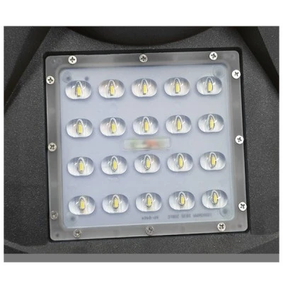 Φωτιστικό κεφαλής Post Top πλατείας LED 25W ψυχρό λευκό 6000K 2000lm 120° με ενσωματωμένο φωτοβολταϊκό πάνελ & μπαταρία 24000mAh & αισθητήρα κίνησης-ημέρας-νύχτας Φ50cm x Υ19cm IP65
