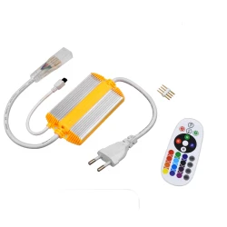 Dimmer / Controller με IR ασύρματο χειριστήριο 6A 1380W DC 220-240V IP65 ασημί-πορτοκαλί για ταινίες LED RGB σειρά EPISLIM-B 50x6x15mm