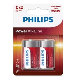 Αλκαλικές μπαταρίες PHILIPS Power LR14P2B/05 Baby C LR14 1.5V σε συσκευασία 2τμχ