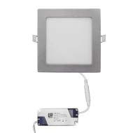 Led panel χωνευτό ασημί τετράγωνο 12W 230V 6300k ψυχρό λευκό φως 850lm με τροφοδοτικό