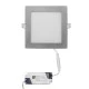 Led panel χωνευτό ασημί τετράγωνο 12W 230V 6300k ψυχρό λευκό φως 850lm με τροφοδοτικό