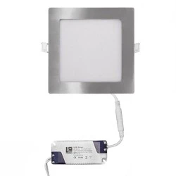 Led panel χωνευτό τετράγωνο σατινέ 12W 230V 6300k ψυχρό λευκό φως 850lm με τροφοδοτικό