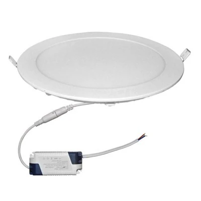 Led panel χωνευτό λευκό στρογγυλό 18W 230V 3000k θερμό λευκό φως με τροφοδοτικό 1300lm