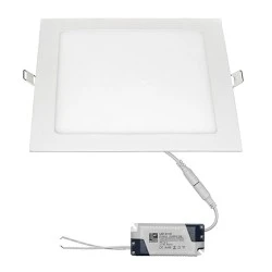 Led panel χωνευτό λευκό τετράγωνο ισχύος 18W 230V 3000k θερμό λευκό φως 1300lm με τροφοδοτικό