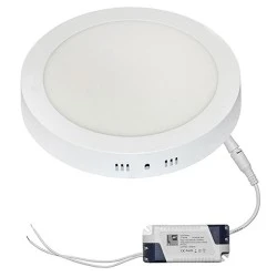 Led panel επίτοιχο λευκό στρογγυλό 18W 230V 3000k θερμό λευκό φως 1300lm με τροφοδοτικό