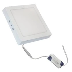 Led panel επίτοιχο τετράγωνο λευκό χρώμα 18W 230V 3000k θερμό λευκό φως 1300lm με τροφοδοτικό