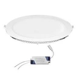 Led panel λευκό χωνευτό στρογγυλό 25W 230V 6300k ψυχρό λευκό φως 1800lm με τροφοδοτικό