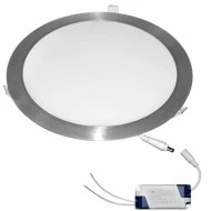 Led panel χωνευτής τοποθέτησης σατινέ στρογγυλό 25W 230V 4000k ενδιάμεσο φως 1800lm με τροφοδοτικό