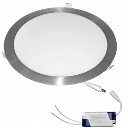 Led panel σατινέ χρώμα χωνευτό στρογγυλό 25W 230V 3000k θερμό λευκό φως 1800lm με τροφοδοτικό