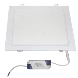 Led panel χωνευτό λευκό τετράγωνο με τροφοδοτικό ισχύος 24W 230V 6300k ψυχρό λευκό φως 1800lm
