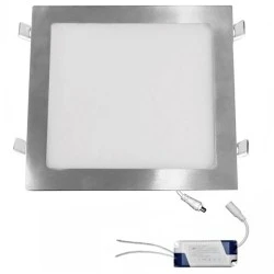 Led panel σατινέ χωνευτό τετράγωνο 25W 230V 3000k θερμό λευκό φως 1800lm με τροφοδοτικό