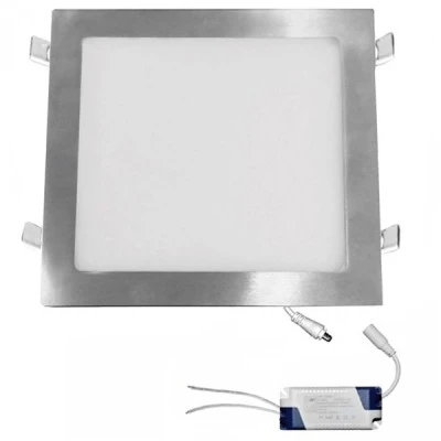 Led panel σατινέ χωνευτό τετράγωνο 25W 230V 3000k θερμό λευκό φως 1800lm με τροφοδοτικό