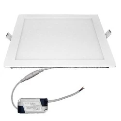 Led panel χωνευτό λευκό τετράγωνο ισχύος 24W 230V 3000k θερμό λευκό φως 1950lm με τροφοδοτικό
