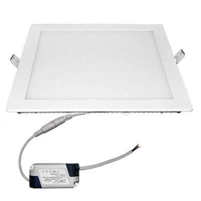Led panel χωνευτό λευκό τετράγωνο ισχύος 24W 230V 3000k θερμό λευκό φως 1950lm με τροφοδοτικό