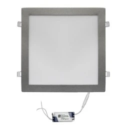Led panel χωνευτό ασημί τετράγωνο 30W 230V 3000k θερμό λευκό φως 2700lm με τροφοδοτικό
