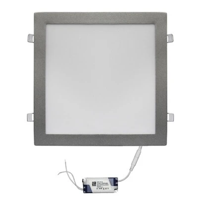 Led panel χωνευτό ασημί τετράγωνο 30W 230V 3000k θερμό λευκό φως 2700lm με τροφοδοτικό